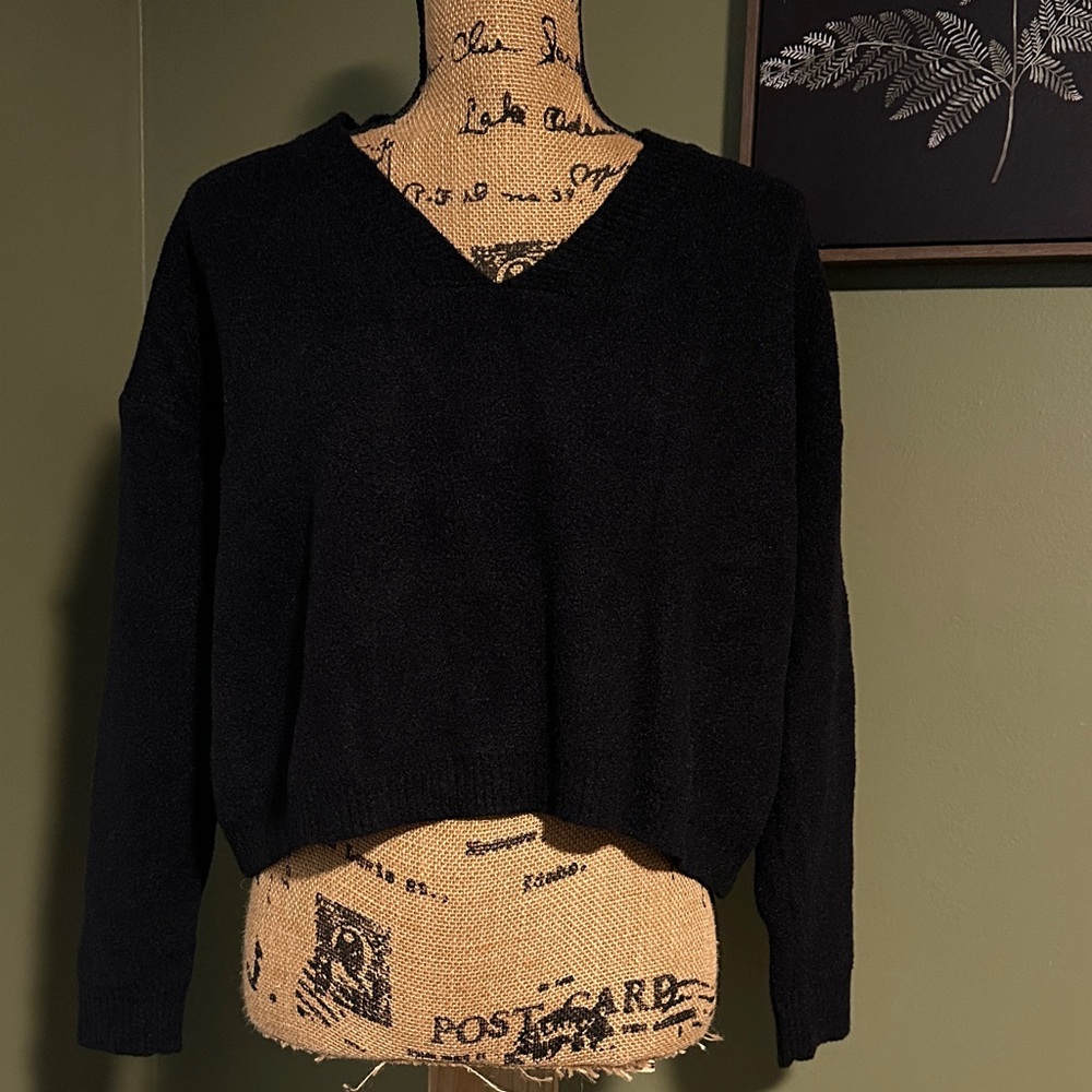 Elegant Black V-Neck Sweater